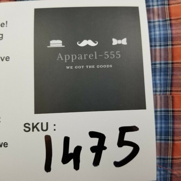 Tommy Hilfiger Long-Sleeve Button Down Shirt Color: Orange & Blue Size Small - Picture 9 of 9